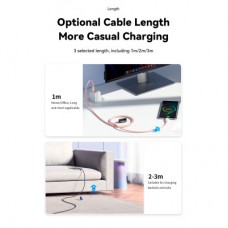 Дата кабель USB 2.0 AM to USB-C 2.0m 100 W blue Essager (EXC7A-WLA03-P) - Фото