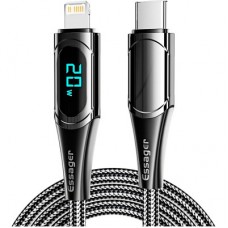 Дата кабель USB-C to Lightning 2.0m 20W Digital Display black Essager (EXCTL-YDA01) - Фото