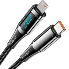 Дата кабель USB-C to Lightning 2.0m 20W Digital Display black Essager (EXCTL-YDA01) - Фото
