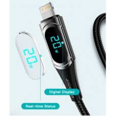 Дата кабель USB-C to Lightning 2.0m 20W Digital Display black Essager (EXCTL-YDA01) - Фото