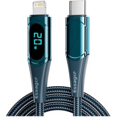 Дата кабель USB-C to Lightning 2.0m 20W Digital Display blue Essager (EXCTL-YDA03) - Фото