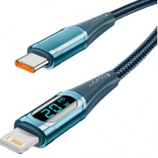 Дата кабель USB-C to Lightning 2.0m 20W Digital Display blue Essager (EXCTL-YDA03) - Фото
