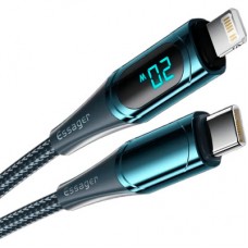 Дата кабель USB-C to Lightning 2.0m 20W Digital Display blue Essager (EXCTL-YDA03) - Фото