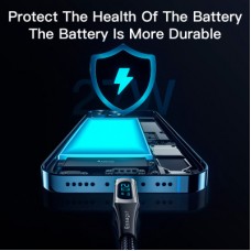 Дата кабель USB-C to Lightning 1.0m 20W Digital Display blue Essager (EXCTL-YD03) - Фото