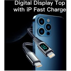 Дата кабель USB-C to Lightning 1.0m 20W Digital Display blue Essager (EXCTL-YD03) - Фото