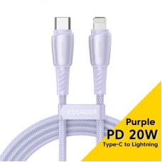 Дата кабель USB-C to Lightning 1.0m 3A purple Essager (EXCTL-CH05) - Фото