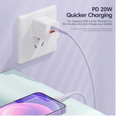 Дата кабель USB-C to Lightning 1.0m 3A purple Essager (EXCTL-CH05) - Фото