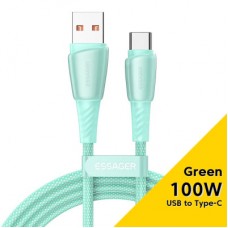 Дата кабель USB 2.0 AM to USB-C 1.0m 100W green Essager (EXCT1-CH06) - Фото