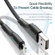 Дата кабель USB 2.0 AM to Lightning 3.0m 2.4A black Essager (EXCL-LSC01)