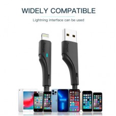 Дата кабель USB 2.0 AM to Lightning 3.0m 2.4A black Essager (EXCL-LSC01) - Фото