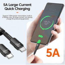 Дата кабель USB-C to USB-C 1.0m 100W black Essager (EXCTT1-XC01) - Фото