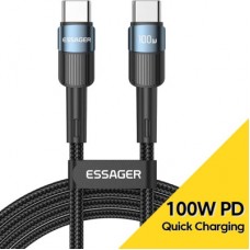 Дата кабель USB-C to USB-C 2.0m 100W blue Essager (EXCTT1-XCA03) - Фото