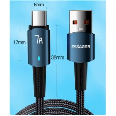 Дата кабель USB 2.0 AM to USB-C 1.0m 100W black Essager (EXC7A-CG01-P) - Фото