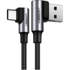 Дата кабель USB 2.0 AM to USB-C 2.0m 3A 90° corner US176 black Ugreen (20857) - Фото