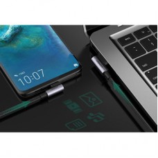 Дата кабель USB 2.0 AM to USB-C 2.0m 3A 90° corner US176 black Ugreen (20857) - Фото