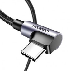 Дата кабель USB 2.0 AM to USB-C 3.0m 3A 90° corner US176 black Ugreen (70875) - Фото