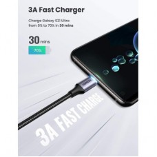 Дата кабель USB-C to USB-C 0.5m 3A 60W 90° corner US255 black/gray Ugreen (50122) - Фото