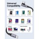 Дата кабель USB-C to USB-C 0.5m 3A 60W 90° corner US255 black/gray Ugreen (50122)