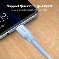Дата кабель USB-C to USB-C 0.5m 3A 60W US264 white Ugreen (60517) - Фото