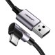 Дата кабель USB 2.0 AM to USB-C 0.5m 3A US284 90° corner black Ugreen (50940)