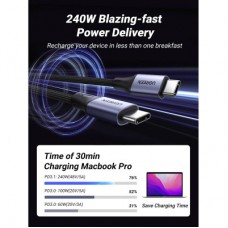 Дата кабель USB-C to USB-C 2.0m 240W space gray UGREEN (90440) - Фото