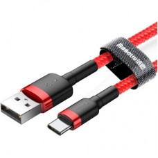 Дата кабель USB 2.0 AM to USB-C 3.0m 2A red Baseus (CATKLF-U09) - Фото