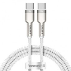 Дата кабель USB-C to USB-C 1.0m 100W metal white Baseus (CATJK-C02)