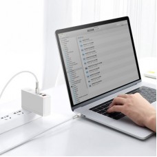 Дата кабель USB-C to USB-C 1.0m 100W metal white Baseus (CATJK-C02) - Фото