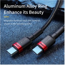 Дата кабель USB-C to USB-C 2.0m 100W 5A black-grey Baseus (CATKLF-ALG1) - Фото
