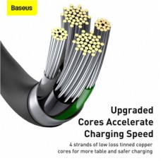 Дата кабель USB 2.0 AM to Lightning 2.0m 2.4A black Baseus (CALYS-C01) - Фото