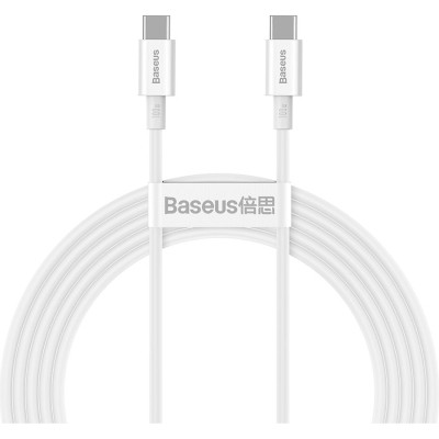 Дата кабель USB-C to USB-C 1.0m 100W white Baseus (CATYS-B02)