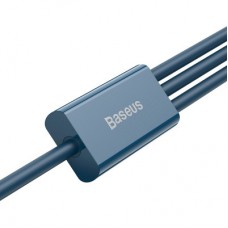 Дата кабель USB 2.0 AM to Lightning + Micro 5P + Type-C 1.5m 3.5A blue Baseus (CAMLTYS-03) - Фото