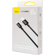 Дата кабель USB 2.0 AM to USB-C 2.0m 65W black Baseus (CAYS001001) - Фото