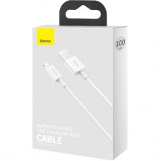Дата кабель USB 2.0 AM to Lightning 1.0m 2.4A white Baseus (CALYS-A02) - Фото