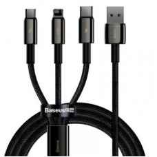 Дата кабель USB 2.0 AM to Lightning + Micro 5P + Type-C 1.5m 3.5A black Baseus (CAMLTWJ-01)