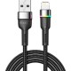 Дата кабель USB 2.0 AM to Lightning 2.0m 2.4A LED black Essager (EXCL-XCDA01)
