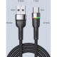 Дата кабель USB 2.0 AM to USB-C 0.5m 3A LED black Essager (EXCT-XCDB01)