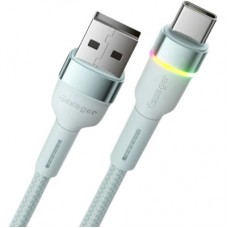 Дата кабель USB 2.0 AM to USB-C 1.0m 3A LED blue Essager (EXCT-XCD03) - Фото
