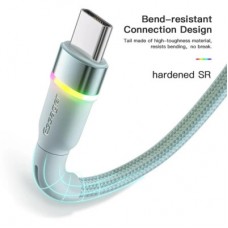 Дата кабель USB 2.0 AM to USB-C 1.0m 3A LED blue Essager (EXCT-XCD03) - Фото