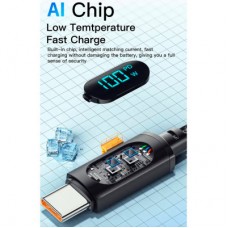 Дата кабель USB 2.0 AM to USB-C 1.0m 7A LED black Essager (EXCT-XY01-P) - Фото