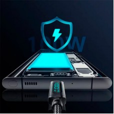 Дата кабель USB 2.0 AM to USB-C 1.0m 7A LED black Essager (EXCT-XY01-P) - Фото
