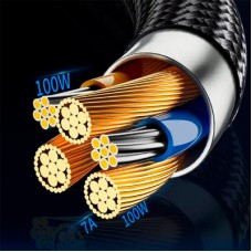Дата кабель USB 2.0 AM to USB-C 1.0m 7A LED black Essager (EXCT-XY01-P) - Фото