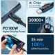 Дата кабель USB 2.0 AM to USB-C 1.0m 7A LED black Essager (EXCT-XY01-P)