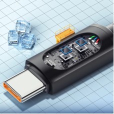Дата кабель USB 2.0 AM to USB-C 2.0m 7A LED black Essager (EXCT-XYA01-P) - Фото