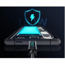 Дата кабель USB 2.0 AM to USB-C 2.0m 7A LED black Essager (EXCT-XYA01-P) - Фото