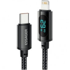 Дата кабель USB-C to Lightning 1.0m 29W LED black Essager (EXCTL-XY01-P) - Фото