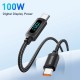 Дата кабель USB-C to USB-C 1.0m 100W LED black Essager (EXCT1-XY01-P)
