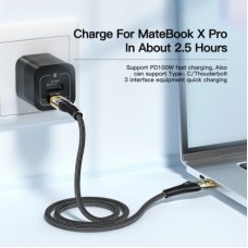 Дата кабель USB-C to USB-C 1.0m 100 W black Essager (EXCT1-XJ01-P) - Фото