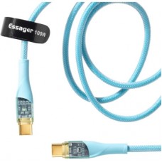 Дата кабель USB-C to USB-C 1.0m 100W blue Essager (EXCTT1-XJ03-P) - Фото