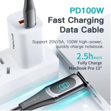 Дата кабель USB-C to USB-C 2.0m 100W Digital Display black Essager (ES-XCTT1-YDA01) - Фото